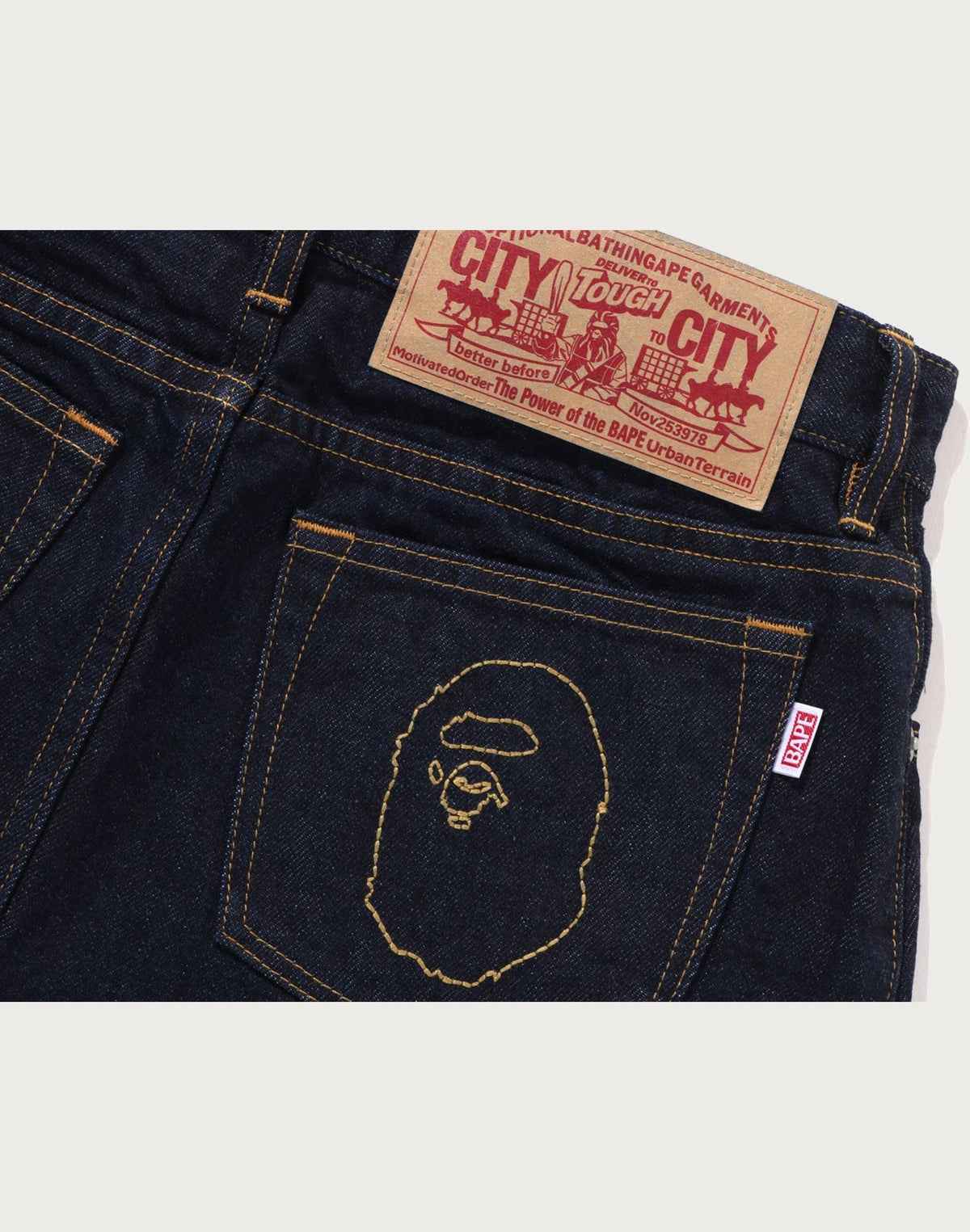 APE HEAD EMBROIDERY 12 OZ DENIM SKIRT LADIES