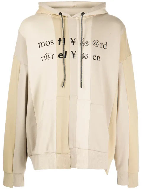 Mostly Heard Rarely Seen Spliced Text long-sleeve hoodie