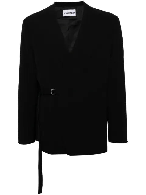 Attachment V-neck wool blazer