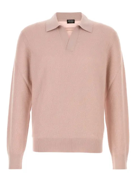 Zegna polo-collar cashmere sweater