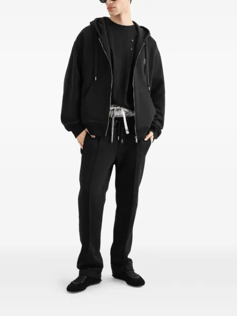 Dolce & Gabbana cotton hooded sweatshirt with logo plate