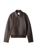 SANDRO lambskin zip-up jacket