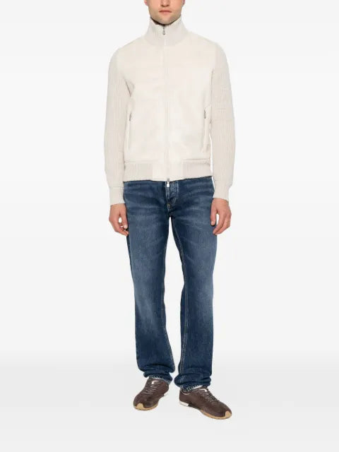 Vengera ribbed-knit panelled jacket