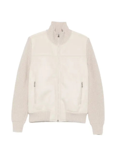 Vengera ribbed-knit panelled jacket
