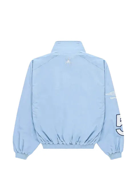 SP5DER logo-print zip-up jacket