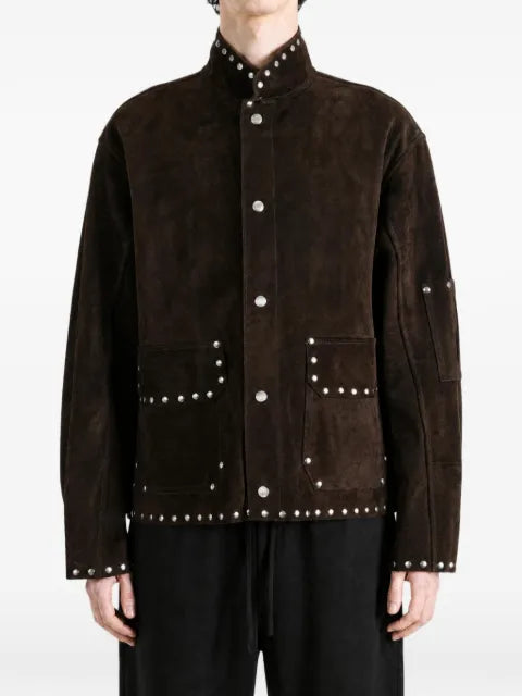 BODE stud-embellished suede jacket