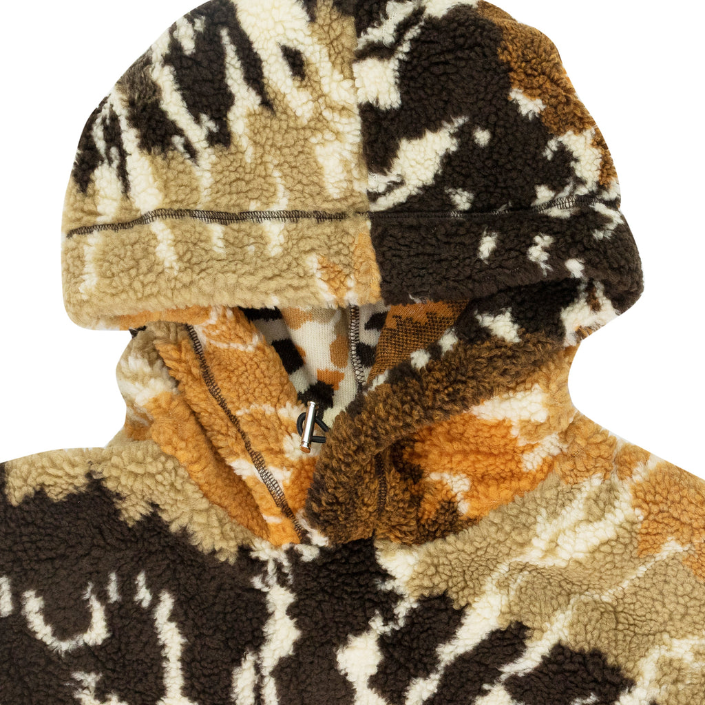 Brown / Orange Tie Dye Polar Fleece Hoodie