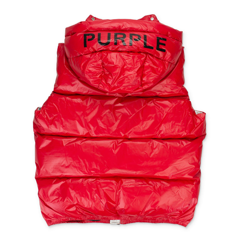 Red Nylon Puffer Vest