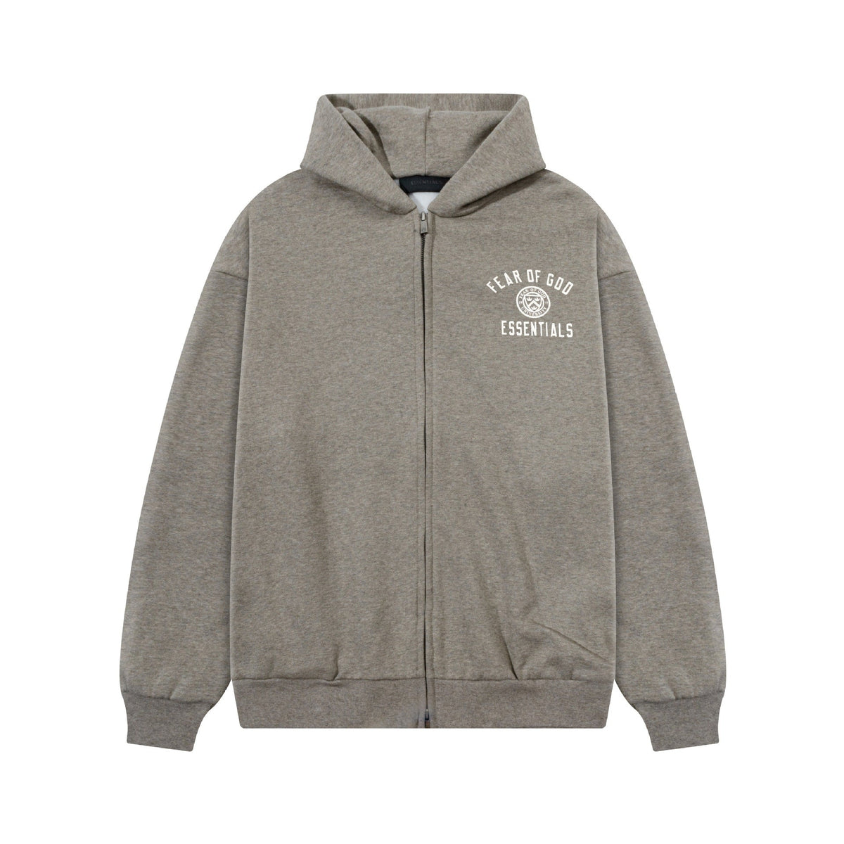 Fear Of God Essentials Emblem Letter Zip Up Hoodie Unisex
