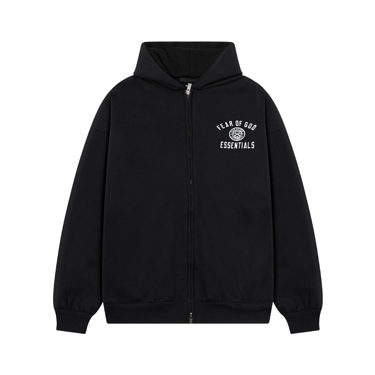 Fear Of God Essentials Emblem Letter Zip Up Hoodie Unisex