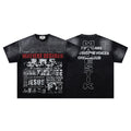 MAJESTIK Washed Black Distressed Graphic T-Shirt