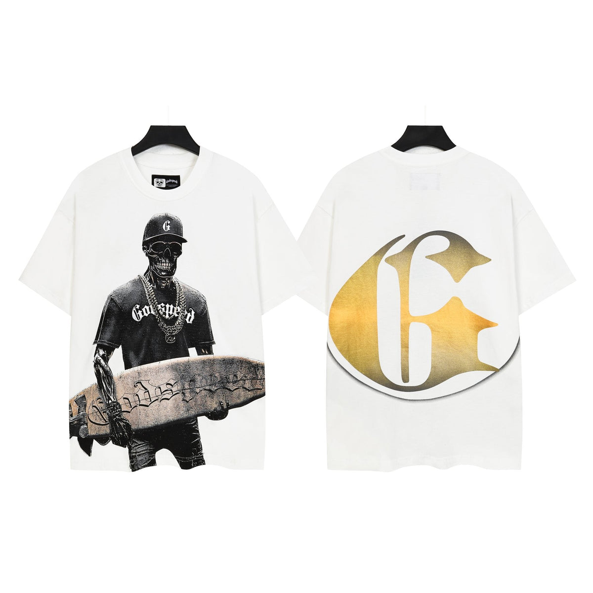 Godspeed Skull Surfer Graphic T-Shirt