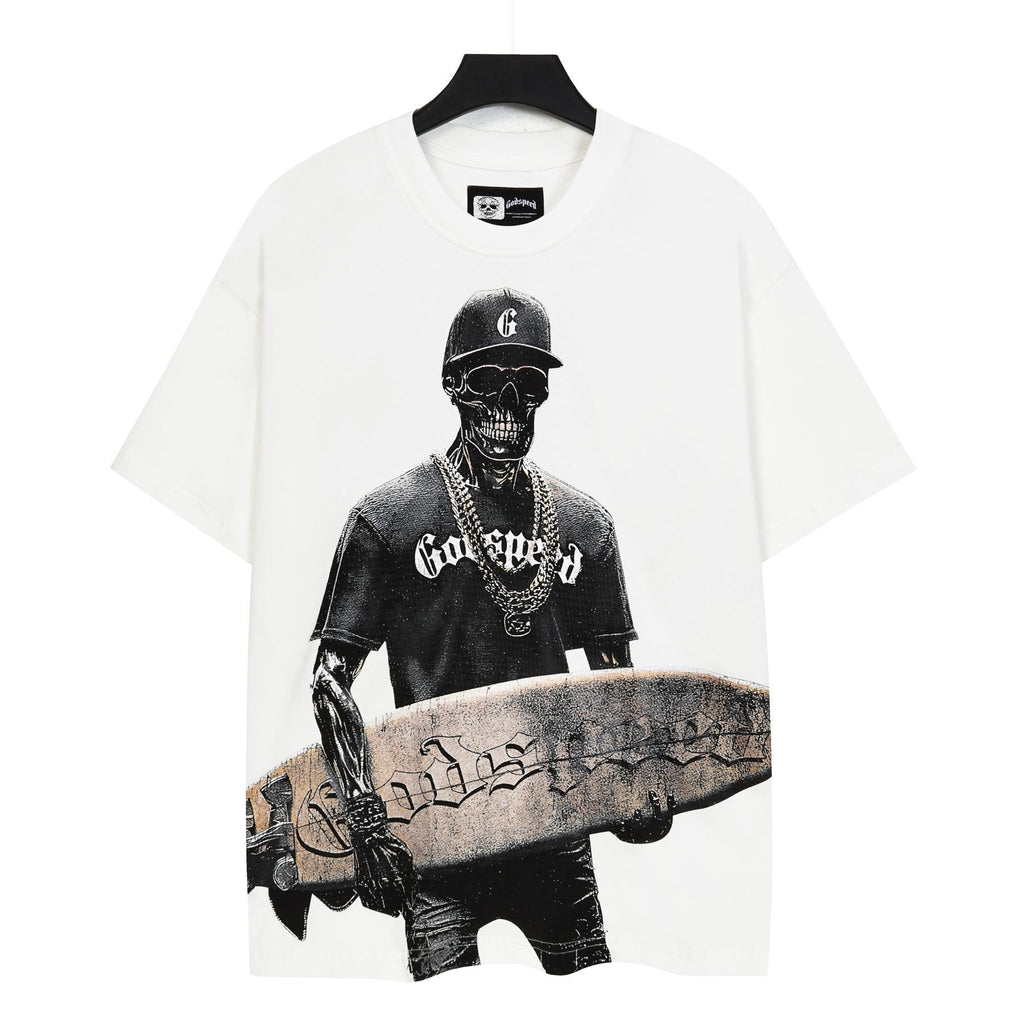 Godspeed Skull Surfer Graphic T-Shirt