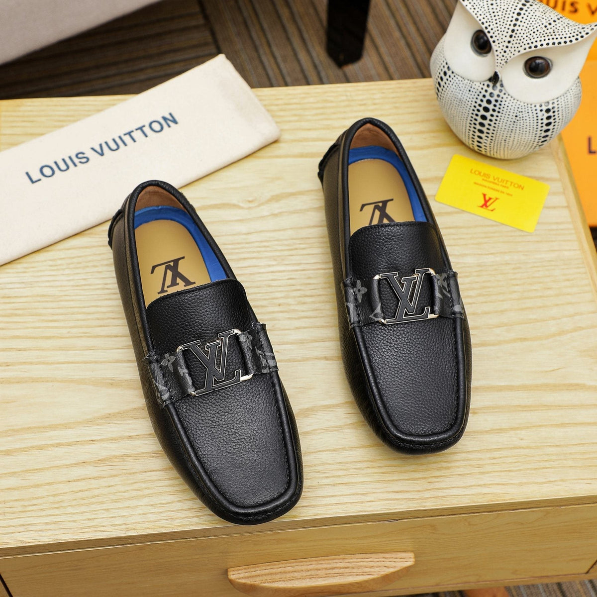 Louis Vuitton Black Logo Driving Loafers