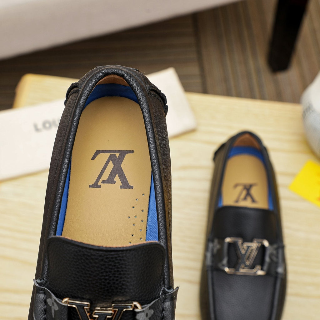 Louis Vuitton Black Logo Driving Loafers