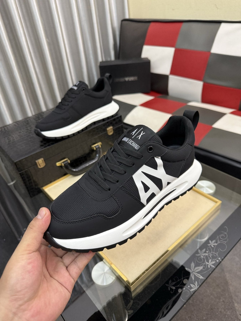 Armani Side-Graphic Casual Sneakers