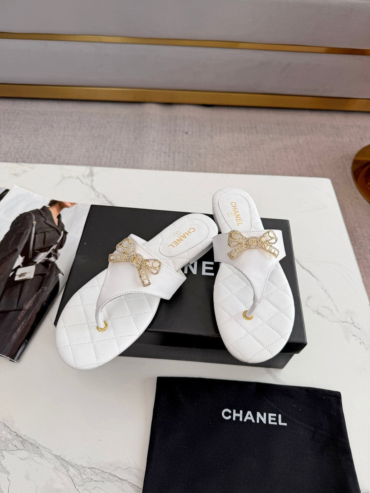 Quilted Bow Sandals