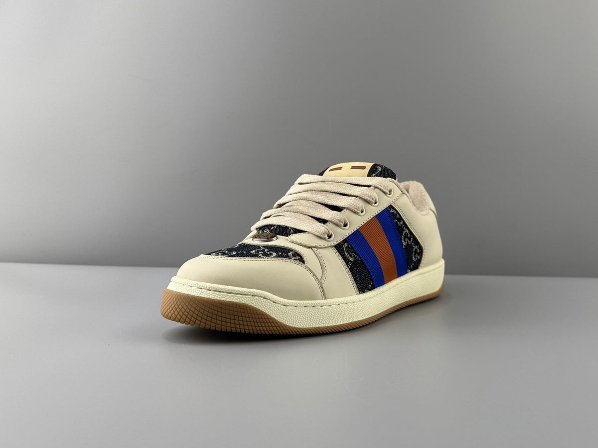 Gucci Cream Stripe Low-Top Sneakers
