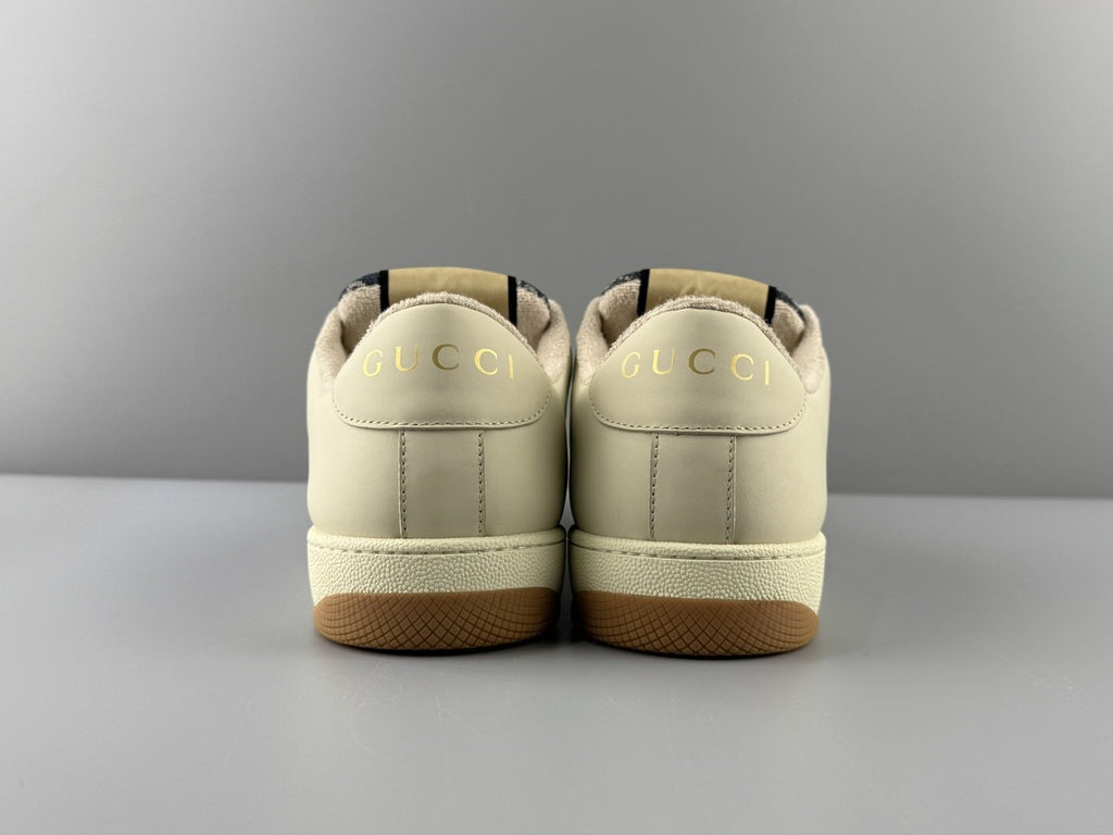 Gucci Cream Stripe Low-Top Sneakers