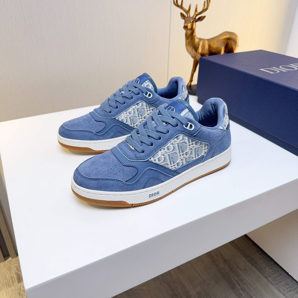 Dior Patterned Panel Low-Top Sneakers - Contrast Trim