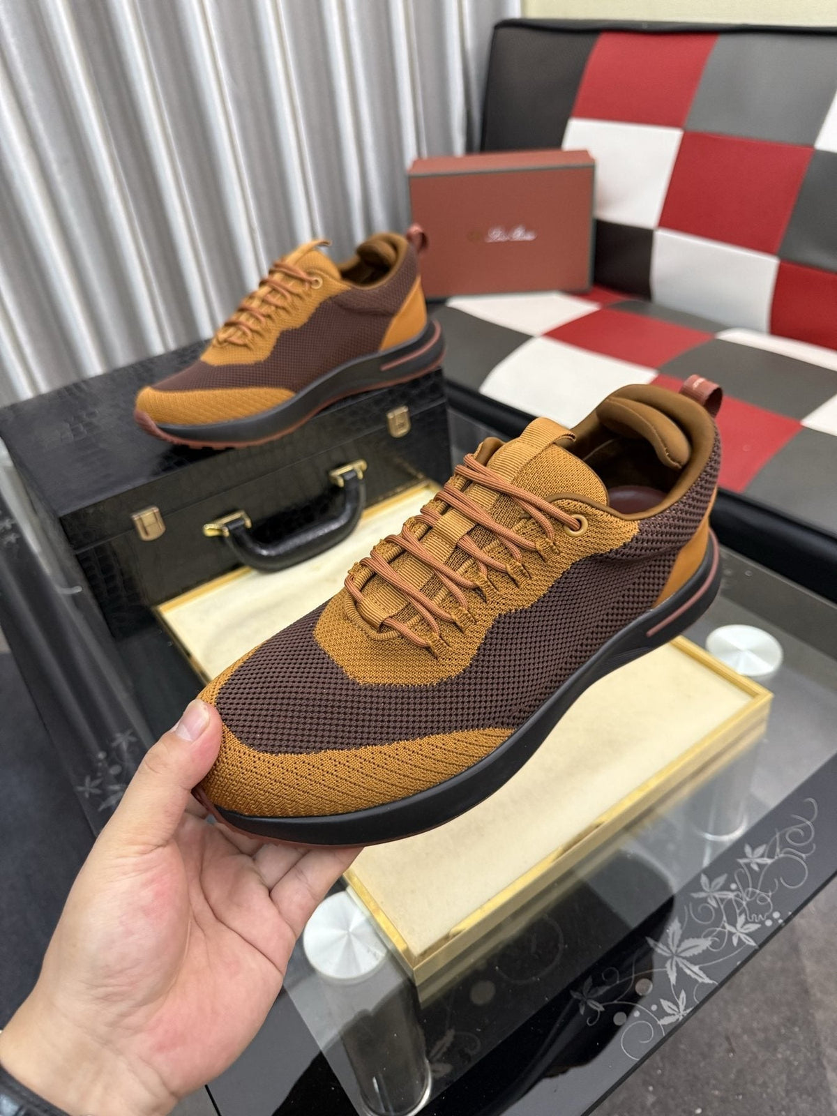Two-Tone Low-Top Sneakers