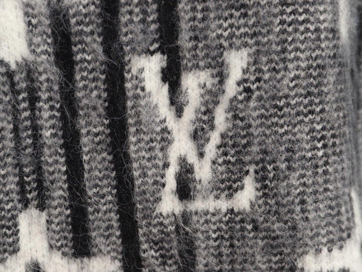 Louis Vuitton Allover Monogram-Style Crewneck Sweater - Charcoal